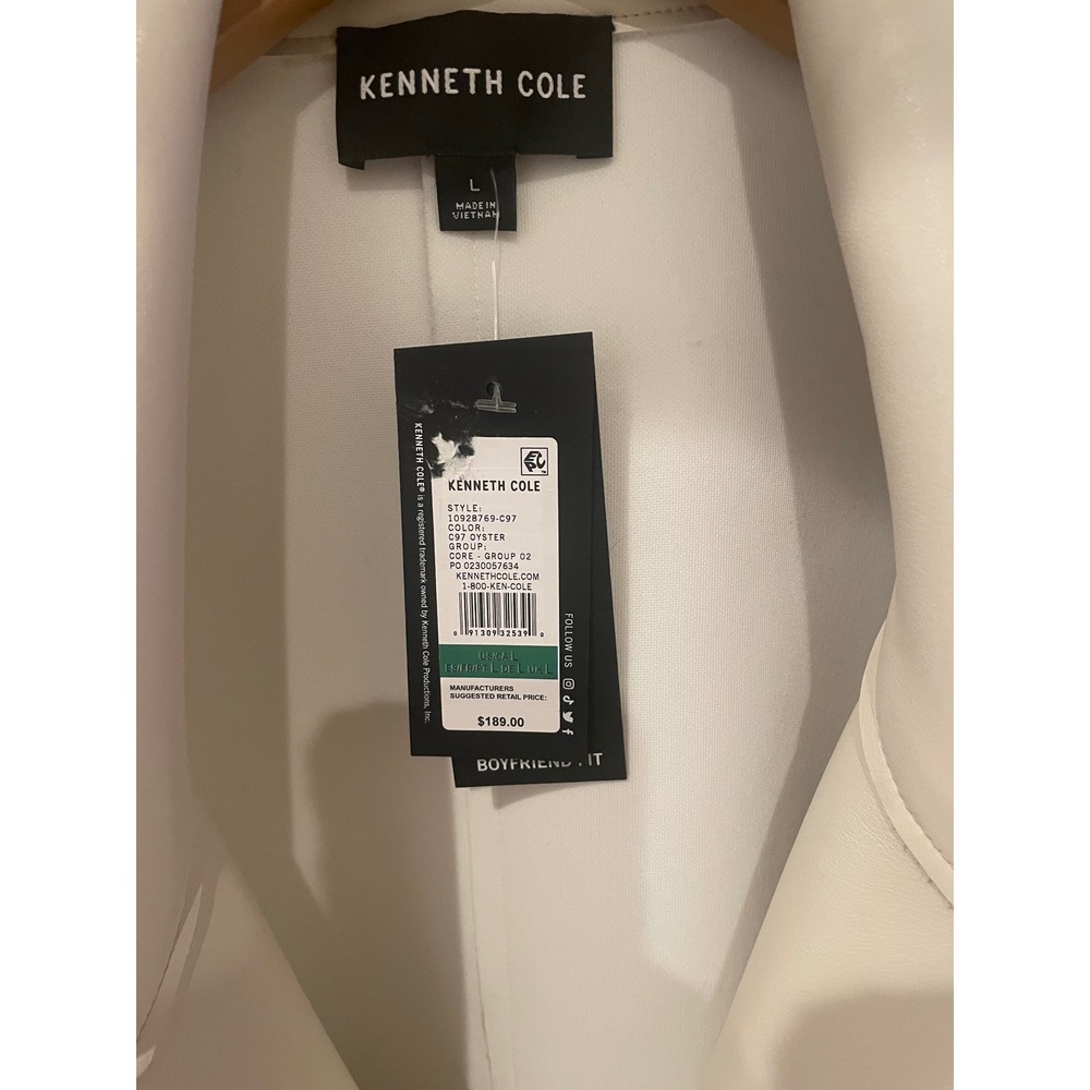 Kenneth Cole Faux Leather Cropped Jacket‎ Cream Color Size L